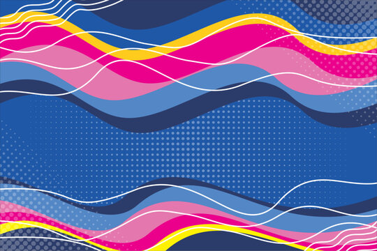 Colorful wave background with abstract lines