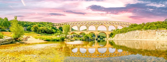 Deurstickers Pont du Gard Pont Du Gard, Vers, Brücke, Südfrankreich 