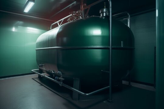 Image showing a double-walled tank and pipe used for storing ammonia. Generative AI