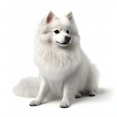 American Eskimo Dog breed dog isolated on white background