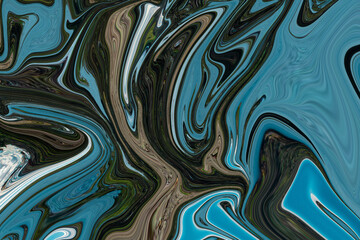 Abstract liquify, wavy lines, liquid ripples and water color abstract painting illustration.