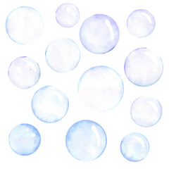 Fototapeta na wymiar Watercolor soap bubbles. Vector pattern