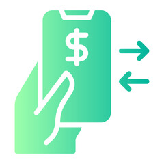 online money gradient icon
