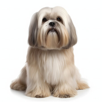 Lhasa Apso breed dog isolated on white background