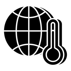 Thermometer with globe denoting concept of global temperature 