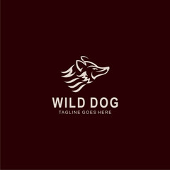 
A line art dog head illustration logo