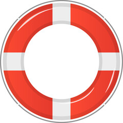 Life saving tube rings, preserver, lifebuoy flat design icon vector illustration