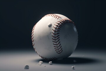 White isolated baseball 3D illustration. Generative AI