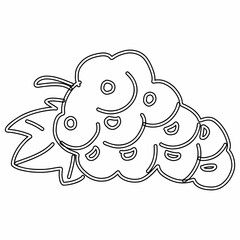 Grapes line drawing for decoration.