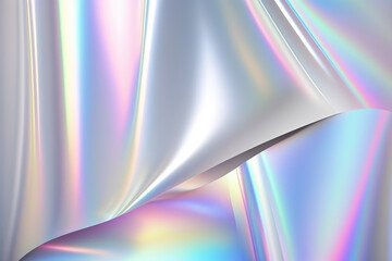 white pink Holographic texture foil effect. Hologram chrome abstract background, ai generated
