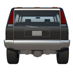4x4 all-terrain police car 1- Back view png 3D Rendering Ilustracion 3D	
