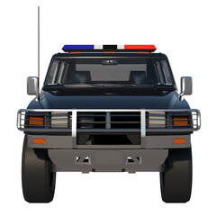 4x4 all-terrain police car 1- Front view png 3D Rendering Ilustracion 3D	
