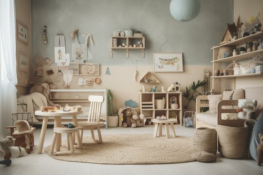 Fun nursery: Multiple playthings to spark creativity and imagination. Generative AI