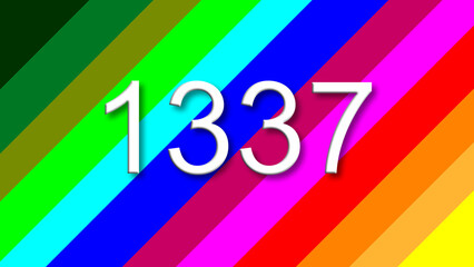 1337 colorful rainbow background year number