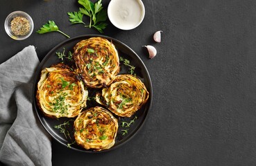 Grilled cabbage steaks