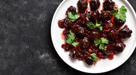 Meatballs with cranberry sauce
