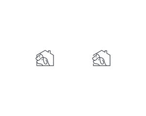 Dog and cat logo design template vector, line of pet logo design suitable for pet shop, store, cafe, business, hotel, veterinary clinic, Domestic animal vector illustration logotype, sign and symbol
