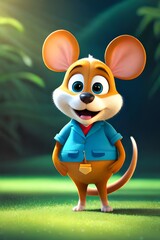 charming mouse cartoon on a white backdrop. Generative AI