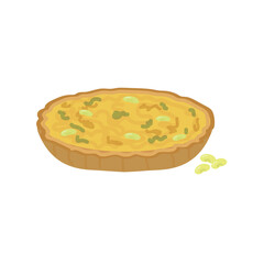 Coronation Quiche vector illustration with broad beans 