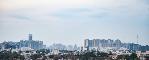 Amazing view of the skyline of down town Pune with skyscrapers