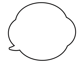 白黒の漫画風のシンプルな吹き出し