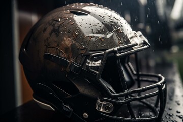 Helmet worn in American football games. Generative AI