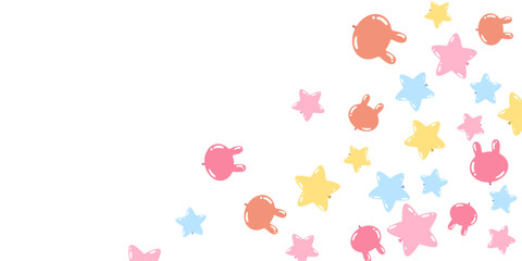 cute background balloons rabbit and star pastel concept flat