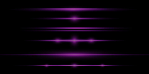 A set of flashes, lights and sparkles on a black background. Bright flashes and glare. Abstract isolated lights Bright rays of light. Glowing lines. Vector illustration eps 10