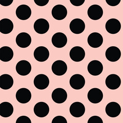 abstract seamless black big polka dot pattern art.