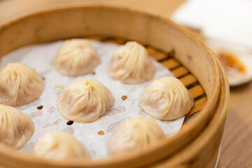 Chinese food xiao long bao steamed soup dumpling bun