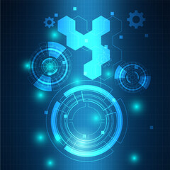  blue futuristic cyber technology background illustration