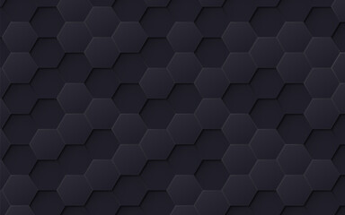 Random shifted black honeycomb hexagon background wallpaper. Vector illustration.