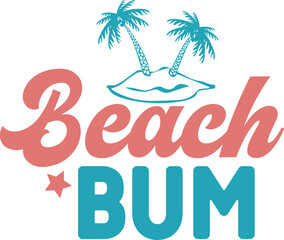 Naklejka premium Retro summer svg design, summer svg design