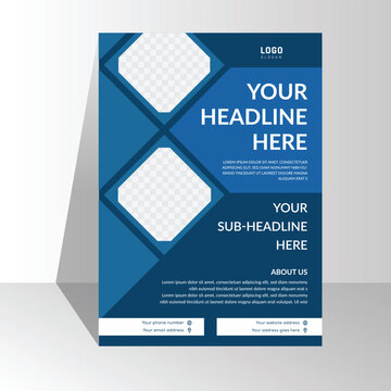 clean creative template and modern design. Corporate business flyer template design with blue color. a4 page size free corporate flyer vector illustration image