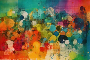 Fototapeta premium Abstract background with circles, lines, and grunge. Generative AI