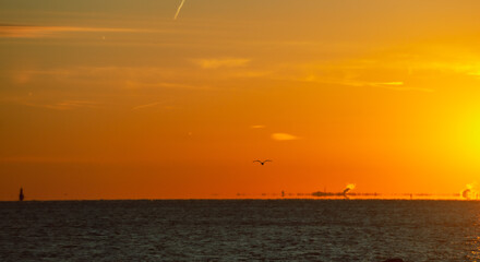 sunset on the Brighton beach