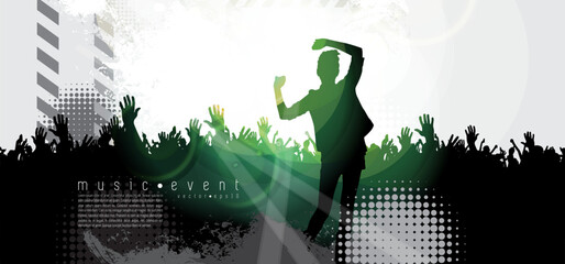 Nightlife and music festival concept. Vector illustration ready for banner or poster - 597824321