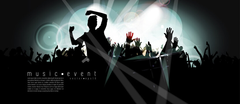 Nightlife and music festival concept. Vector illustration ready for banner or poster