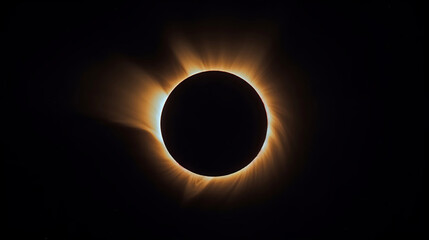 Naklejka premium Solar eclipse of the sun in the night sky