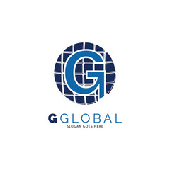 Initial Letter G Global Icon Vector Logo Template Illustration Design