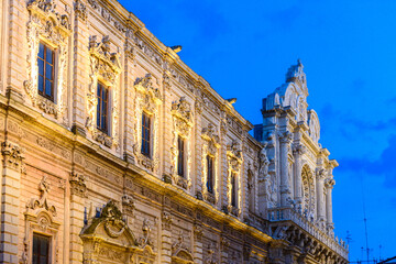 Fototapeta na wymiar Lecce, Puglia, Palazzo dei Celestini, sede della Provincia, centro storico