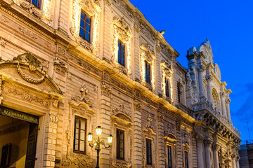 Fototapeta na wymiar Lecce, Puglia, Palazzo dei Celestini, sede della Provincia, centro storico