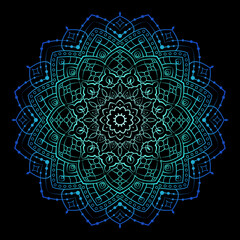Mandala Farbverlauf blau