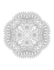 mandala tracery wheel mehndi design. Circular pattern in form of mandala for Henna, Mehndi, tattoo, decoration. Decorative ornament in ethnic oriental style. Bracing usable doodling mehndi pattern.