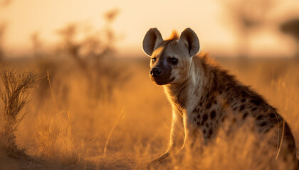 hyena in the savannah generative art