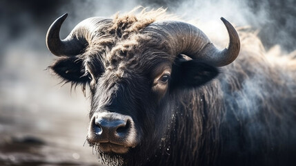 Naklejka premium close up of a buffalo