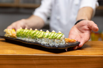 Delicious Japanese rolls from the chef
