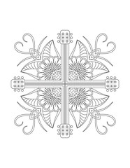 mandala tracery wheel mehndi design. Circular pattern in form of mandala for Henna, Mehndi, tattoo, decoration. Decorative ornament in ethnic oriental style. Bracing usable doodling mehndi pattern.