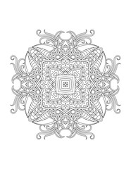 mandala tracery wheel mehndi design. Circular pattern in form of mandala for Henna, Mehndi, tattoo, decoration. Decorative ornament in ethnic oriental style. Bracing usable doodling mehndi pattern.