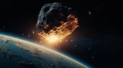 Meteorite an asteroid that flies towards the Earth Generative AI